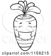 Poster, Art Print Of Black And White Happy Grinning Carrot Face