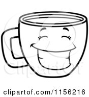 Poster, Art Print Of Black And White Happy Grinning Coffee Cup