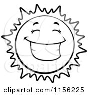 Poster, Art Print Of Black And White Happy Grinning Sun