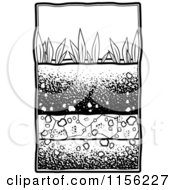 Cartoon Clipart Of A Black And White Garden Vector Outlined Coloring Page by Cory Thoman
