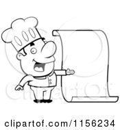 Poster, Art Print Of Black And White Chef Proudly Presenting A Blank Menu