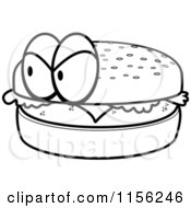 Poster, Art Print Of Black And White Grumpy Hamburger