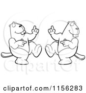 Poster, Art Print Of Black And White Dancing Beaver Couple