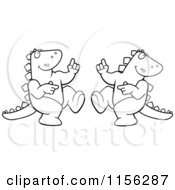 Poster, Art Print Of Black And White Dancing Dinosaur Couple