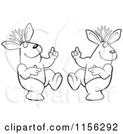 Poster, Art Print Of Black And White Dancing Jackalope Couple