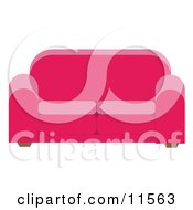 Pink Loveseat Couch Clipart Illustration
