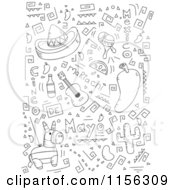 Poster, Art Print Of Black And White Collage Of Cinco De Mayo Doodles