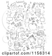 Poster, Art Print Of Black And White Collage Of School Doodles