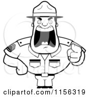 Poster, Art Print Of Black And White Screaming Tough Drill Sergeant