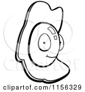 Cartoon Clipart Of A Black And White Egg Vector Outlined Coloring Page