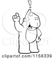 Cartoon Clipart Of A Black And White Big Ape Standing Upright With An Idea Vector Outlined Coloring Page