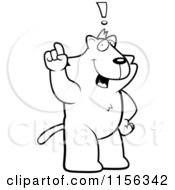 Cartoon Clipart Of A Black And White Cat Exclaiming Vector Outlined Coloring Page
