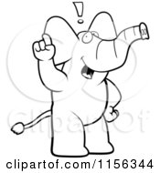 Poster, Art Print Of Black And White Elephant Exclaiming