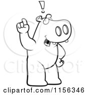 Poster, Art Print Of Black And White Hippo Exclaiming