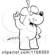 Cartoon Clipart Of A Black And White Rat Exclaiming Vector Outlined Coloring Page