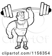 Poster, Art Print Of Black And White Fitness Man Holding Up A Barbell With One Hand