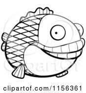Poster, Art Print Of Black And White Happy Fat Fish