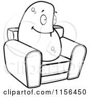 Poster, Art Print Of Black And White Lazy Couch Potato On A Chair