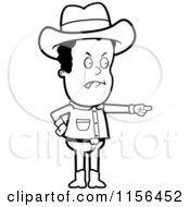 Poster, Art Print Of Black And White Mad Black Cowboy Pointing
