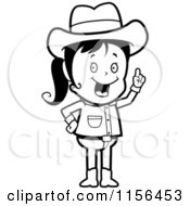 Poster, Art Print Of Black And White Cowgirl With An Idea