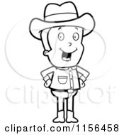 Poster, Art Print Of Black And White Male Cowboy Standing With His Hands On His Hips
