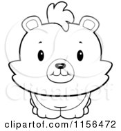 Poster, Art Print Of Black And White Baby Bear Smiling Upwards