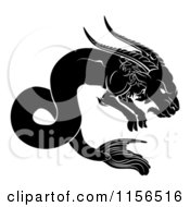 Poster, Art Print Of Black And White Horoscope Zodiac Astrology Capricon Sea Goat