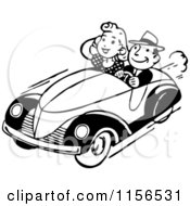 Poster, Art Print Of Black And White Retro Couple Cruising