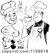 Poster, Art Print Of Black And White Retro Chefs
