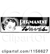 Poster, Art Print Of Black And White Retro Woman With Permanent Waves Text