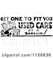 Poster, Art Print Of Black And White Retro Used Cars Sign