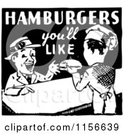 Poster, Art Print Of Black And White Retro Hamburgers Youll Like Sign