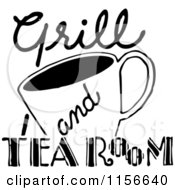 Poster, Art Print Of Black And White Retro Grill And Tea Room Sign