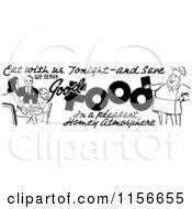 Poster, Art Print Of Black And White Retro Dining Food Border 1