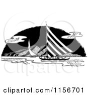 Poster, Art Print Of Black And White Retro Sail Boats