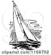 Poster, Art Print Of Black And White Retro Sailing Boat