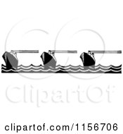 Clipart Of A Black And White Retro Ship Border 2 Royalty Free Vector Clipart