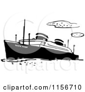 Poster, Art Print Of Black And White Retro Ship 2