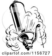Clipart Of A Black And White Retro Steam Whistle Royalty Free Vector Clipart