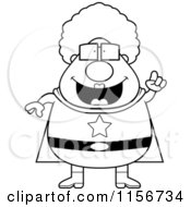 Poster, Art Print Of Black And White Chubby Super Granny With An Idea