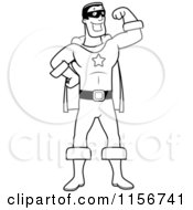 Poster, Art Print Of Black And White Super Hero Flexing One Arm