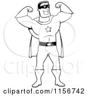 Poster, Art Print Of Black And White Super Hero Flexing Both Arms