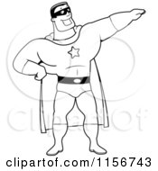 Poster, Art Print Of Black And White Super Hero Pointing