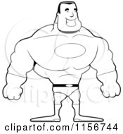 Poster, Art Print Of Black And White Strong Super Hero Man