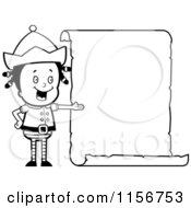 Poster, Art Print Of Black And White Girl Elf Presenting A Blank List