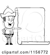 Poster, Art Print Of Black And White Christmas Elf Boy Presenting A Blank Scroll Sign