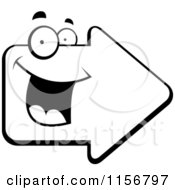 Poster, Art Print Of Black And White Happy Smiling Arrow Character