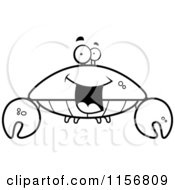 Poster, Art Print Of Black And White Happy Crab