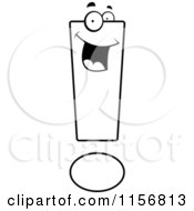 Cartoon Clipart Of A Black And White Happy Exclamation Point Face Vector Outlined Coloring Page