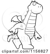 Poster, Art Print Of Black And White Dragon Walking Upright